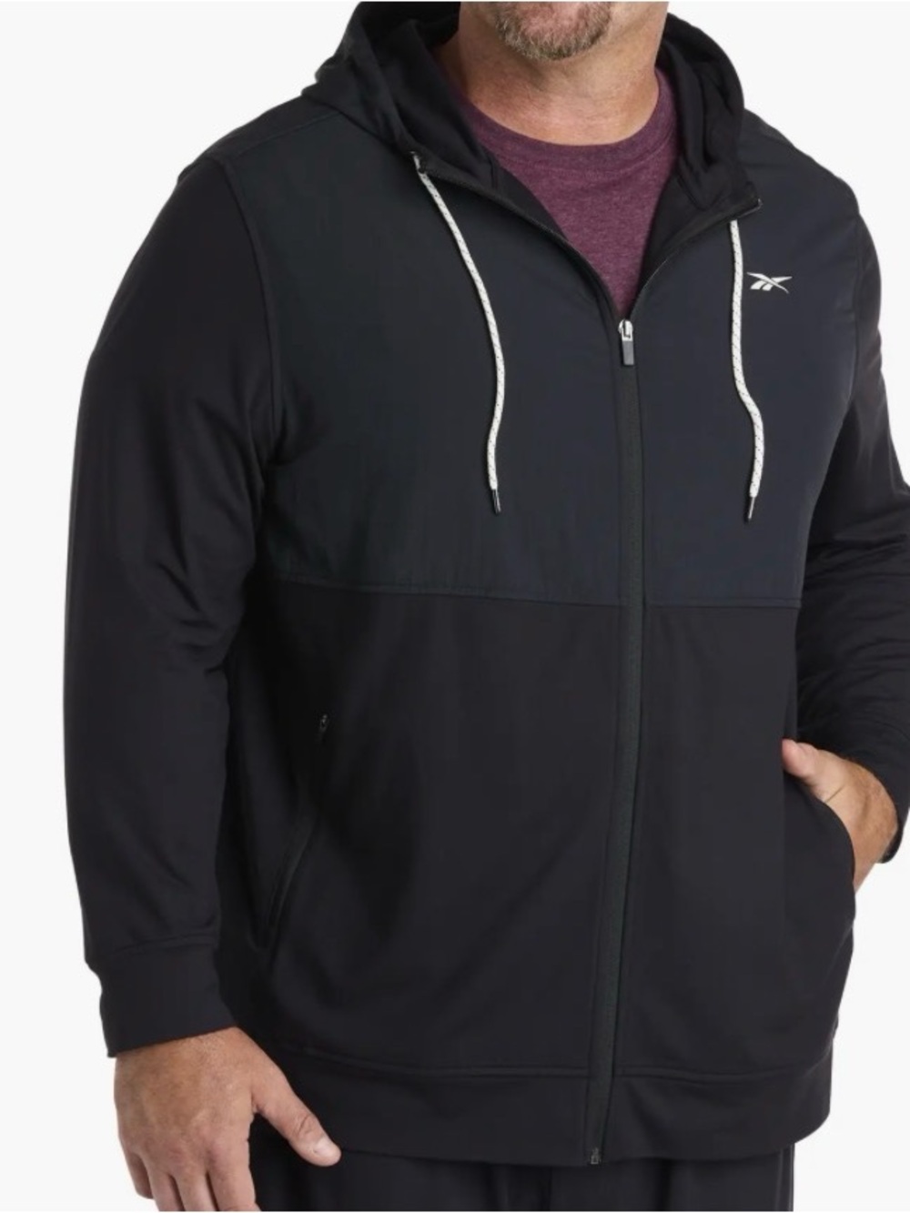 Men’s Reebok Big & Tall 365 Mixed Media Performance Hoodie